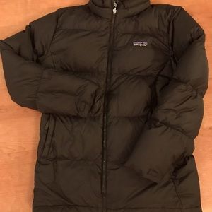 Patagonia kids youth black puffer down coat jacket large l 10 12